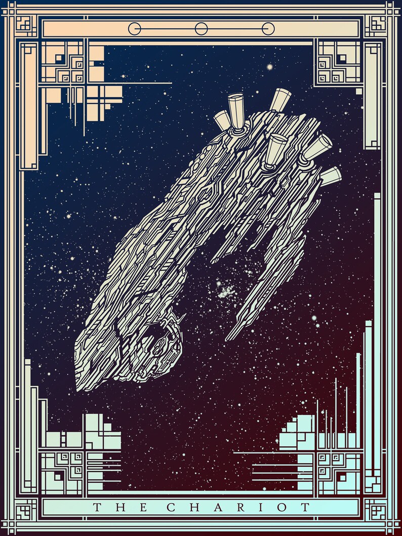 Dune Tarot Card 7 The Chariot Spacing Guild Heighliner Etsy