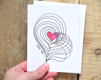 Love You Card - A2 card - Anniversary Card - Love You Card - Valentines Card - Original Design - Blank Inside - Minimalistic Valentines