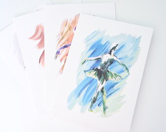 ballet ballerina dance tutu blank watercolour greeting card Card birthday 5x7 ballet ballerina dance tutu blank watercolour greeting card Card birthday 5x7