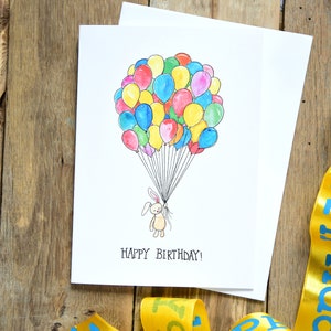 Set of 3 5x7 Cards Balloon Birthday Set Turtles and Bunnies with Balloons Cards Adventure is Out There card set Let's Celebrate Card image 4