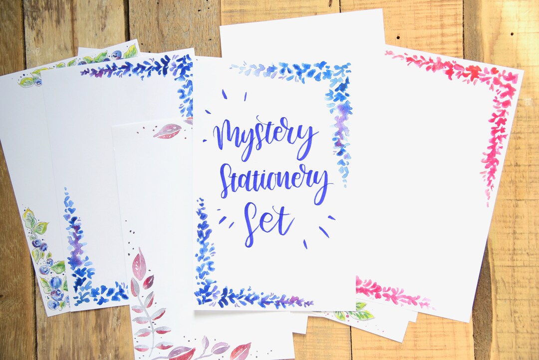 Mystery Stationary Penpal Letter Paper Floral Stationery hand Painted ...