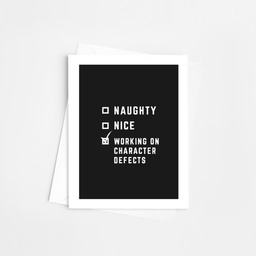 Naughty Nice Working Of Character Defects Card 12 Step Etsy