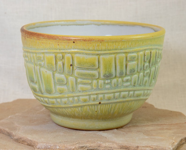 Hand Carved Pottery Bowl Rice Bowl Handmade Ceramic Bowl Carved Pottery Bowl Stoneware Pottery Carved Bowl Uniquely Designed Bowl image 5