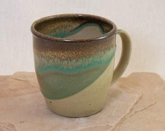 Large Hand Carved Ceramic Mug - Handmade Pottery Tea Cup - Rich and Earthy Stoneware Mug - One of a Kind Ceramic Cup - 14 oz  Mug - Gift Mug