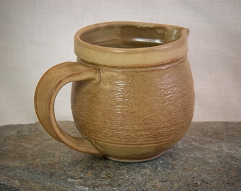 Hand Carved Stoneware Pitcher - Wheel Thrown Pottery Pitcher - Earthen Ceramic Pitcher - One of a Kind Handmade Clay Pitcher