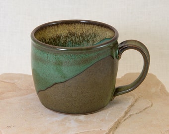 Large Hand Carved Ceramic Mug - Handmade Pottery Tea Cup - Rich and Earthy Stoneware Mug - One of a Kind Ceramic Cup - Hefty Mug - Gift Mug