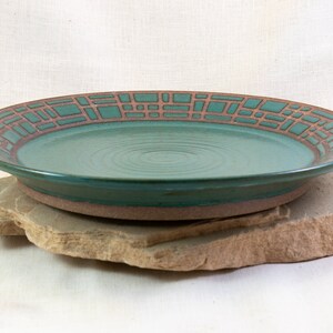 Large Geometric Pottery Platter Stoneware Serving Dish Handmade Ceramic Plate Handmade Bowl Graphic Design Pottery Dish image 7