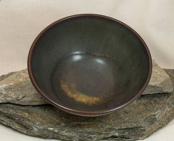 Richly Glazed in Brown and Off-white Small Serving Bowl Uniquely Designed Bowl Hand Carved Ceramic Bowl Hand Made Pottery Bowl