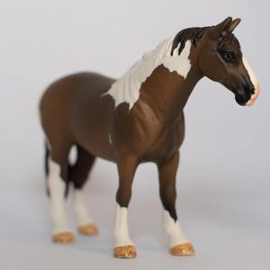 OOak custom schleich horse repaint bay pinto paint horse stallion