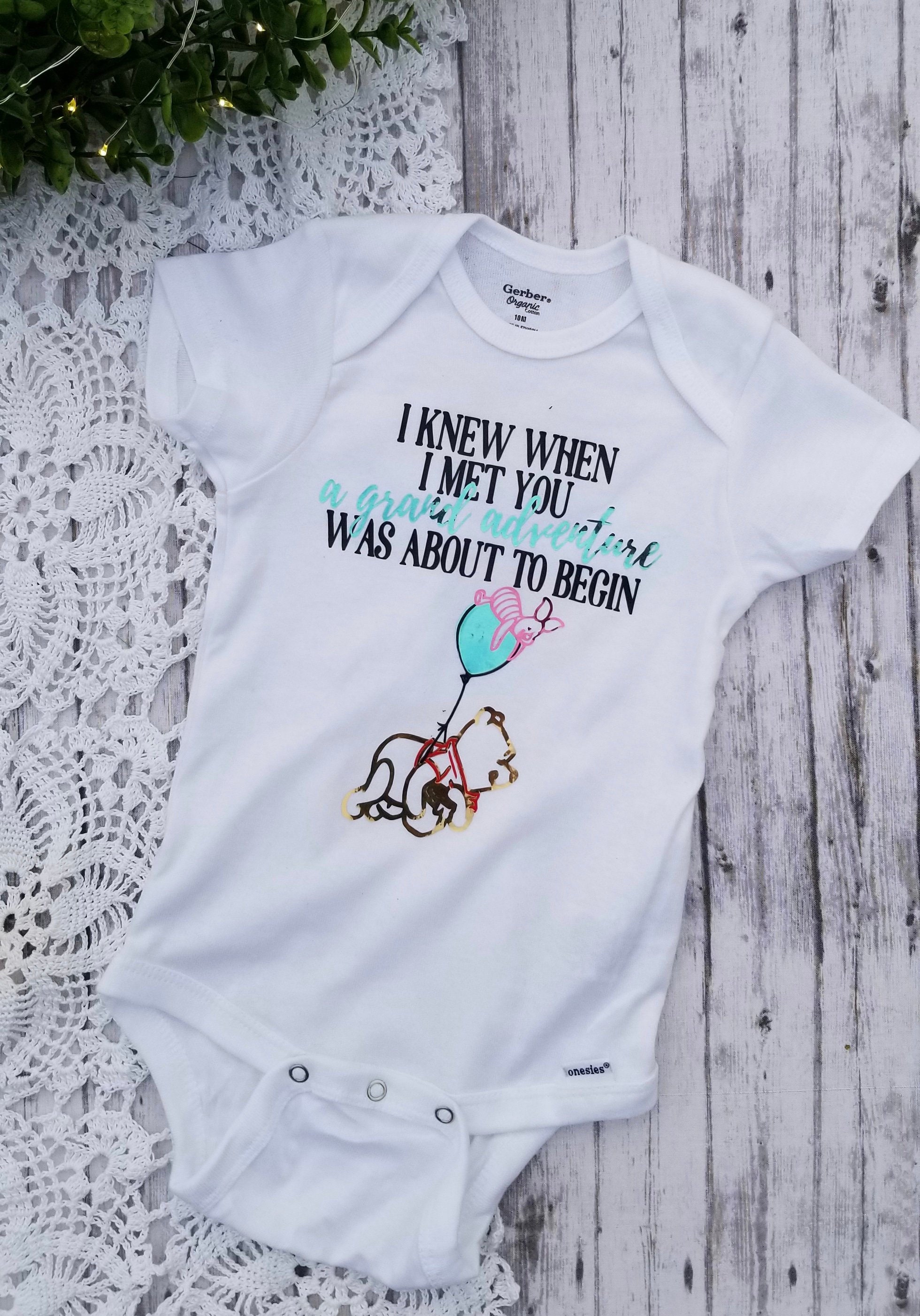 Winnie the Pooh Gender Reveal Onesie Christopher Robin Etsy