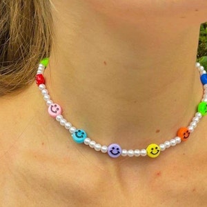 Smiley Face Pearl Necklace