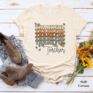 Thankful Teacher Shirt, Teacher Appreciation, Fall Teacher Tshirt, Retro Fall Teacher Shirt, One Thankful Teacher,Thanksgiving Fall Teacher