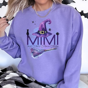 Custom MiMi Witch Sweater, Custom MiMi Halloween Shirt, Custom Gift for MiMi, MiMi Witch, Personalized MiMi Sweatshirt, Spooky MiMi Sweater