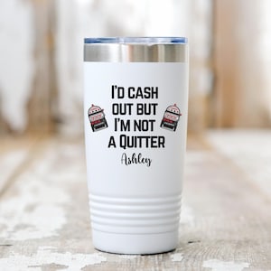 Gambling Tumbler, Funny Casino Gift, Slot Machine Lover, Personalized 20oz Ringneck Tumbler, Gift for Gambler, Custom Drinkware for Casino