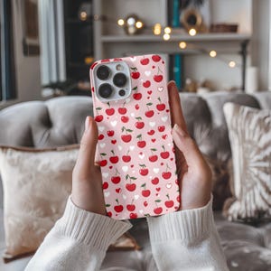 Mag Safe Phone Case Cute Girly Cherries Hearts Gift for Her Valentine&#39;s Day Phone Case Gift for Teen Custom Phone Case iphone 16 15 14