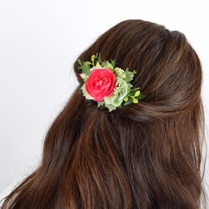 Ranunculus Flower Comb, Wedding, Bride&#39; s Comb, Bridesmaid,  Mother of the Bride or Groom, Bride, Floral Comb, Pink floral comb, Flower Comb