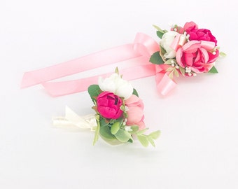 Boutonniere and Corsage Set, Daddy Daughter Dance,  Wedding Boutonniere, Wedding Corsage, Prom Flowers, Elopement, Bridesmaid Corsage, Bride
