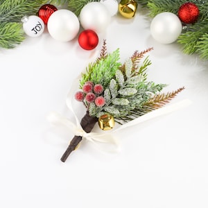 MISTLETOE, Gold Bell, Red Berry Mistletoe, CHRISTMAS, Christmas Décor, Holiday Décor, Hanging Mistletoe, Faux Mistletoe,