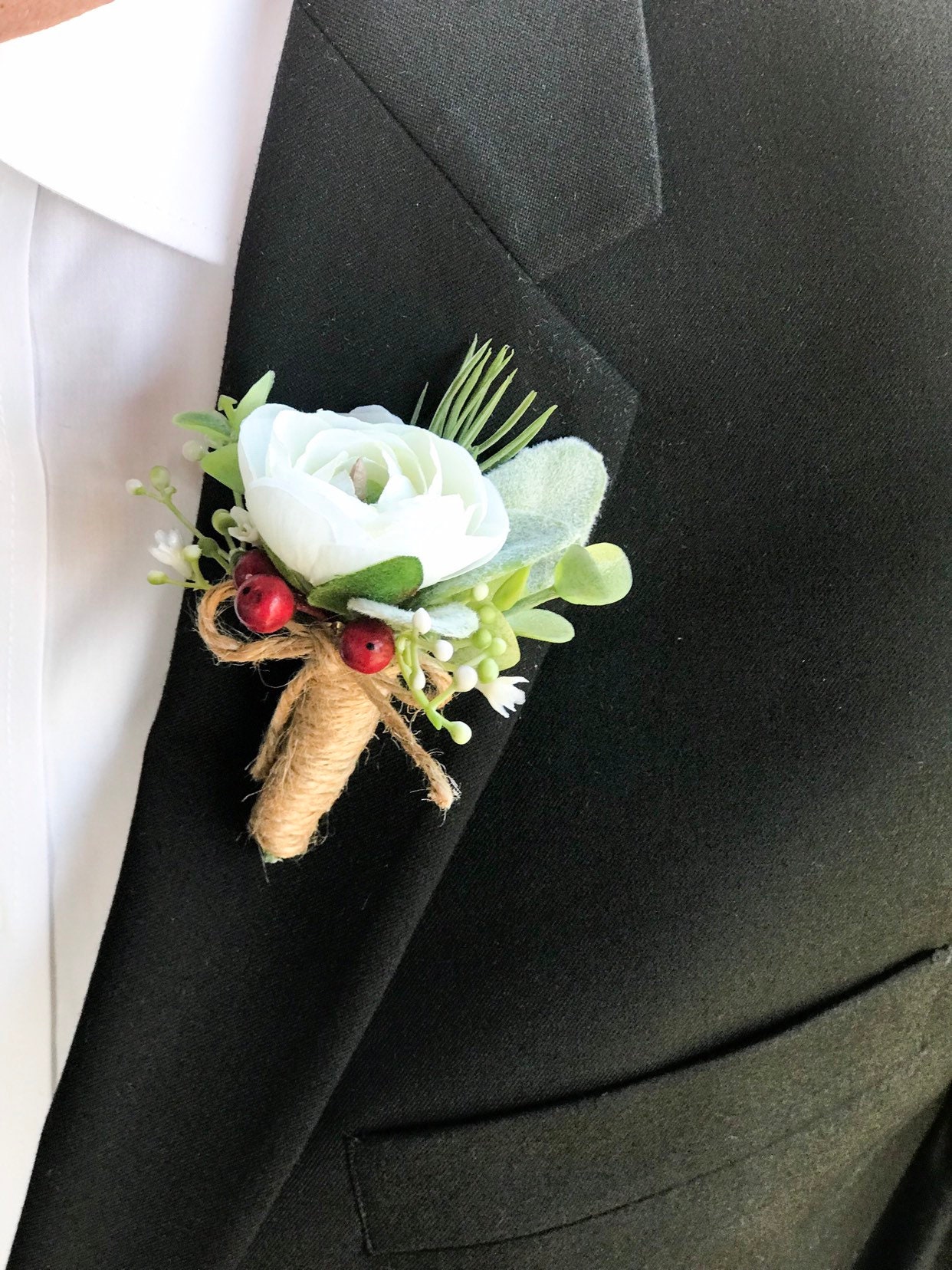 Ranunculus Boutonniere Groom Boutonniere Prom Father of the Etsy
