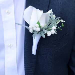 White/Ivory Boutonnieres, Prom, Groom, Groomsman, Wedding, Father of the Groom, Best Man, Father of the Bride, Faux, Rose Boutonnieres.