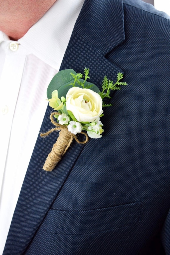 Boutonnière & Corsage Poignet En Soie Avec Roses - Pour Mariage, Bal - Marié, Témoins Boutonnière & Corsage Poignet En Soie Avec Roses - Pour Mariage, Bal - Marié, Témoins
