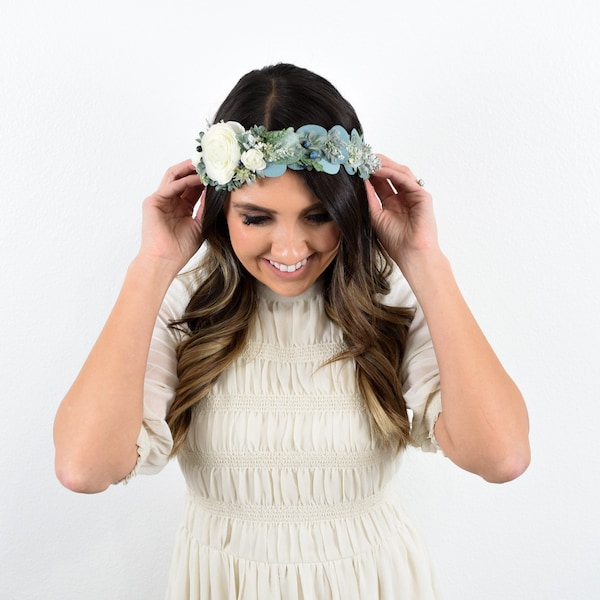 Blue Flower Crown Etsy