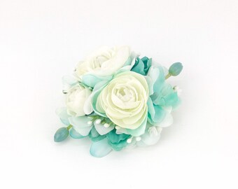 Blue Flower Clip, Flower Hair Clip, Silk hair Clip, Bride, Wedding, Bridesmaids, Mother Of The Bride, Flower Girl, Bridal Hair Clip, Blue
