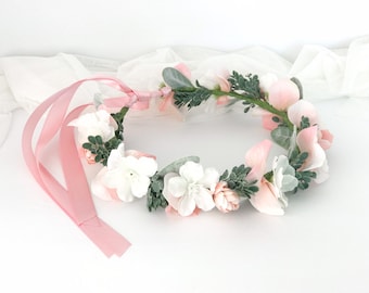 Bride Flower Crown, Wedding Crown, Wedding, Bridal Crown, Maternity Crown, Bridesmaids, Floral Crown, Flower Girl Crown, Pink Flower Crown