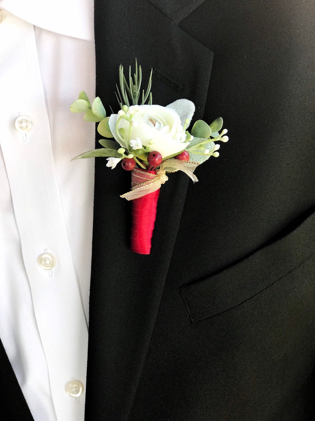 Boutonnieres Groom Boutonniere Ivory Wedding Boutonniere - Etsy