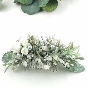 Bride Flower Comb, White Flower Comb, Bridal,  Wedding Comb, Bridesmaids Combs, Mother of the Bride, Floral  Comb, Elopement, Hair Accessory