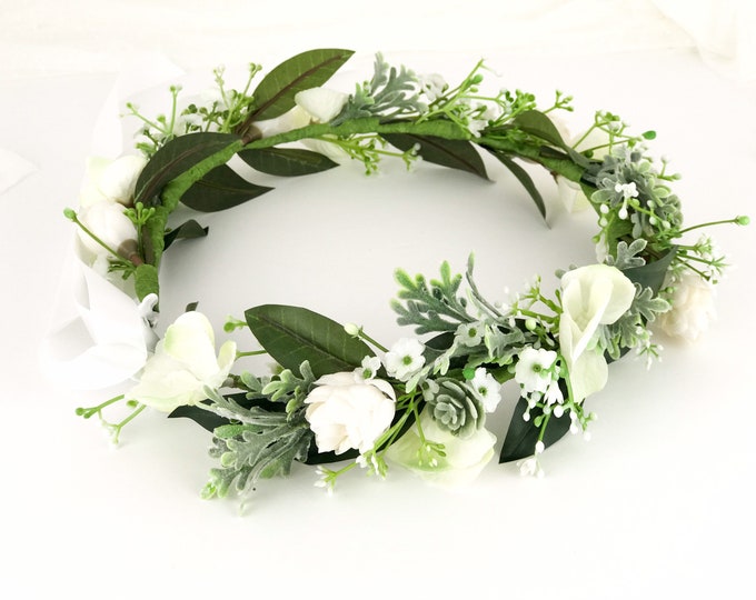 Greenery Flower Crown Flower Crown Floral Crown Succulent Etsy