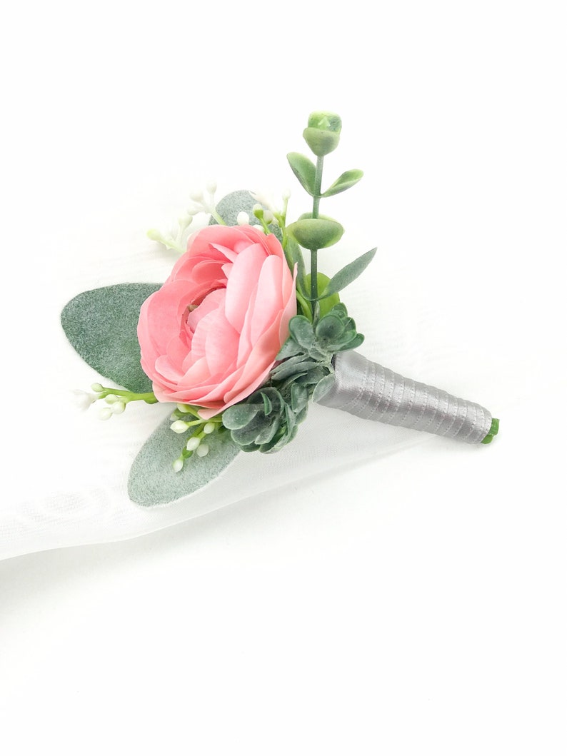 Lapel Flowers Groomsmen Pink Boutonniere Boutonnieres Father Of The Bride Wedding Boutonniere Ranunculus Groom Boutonnieres Prom