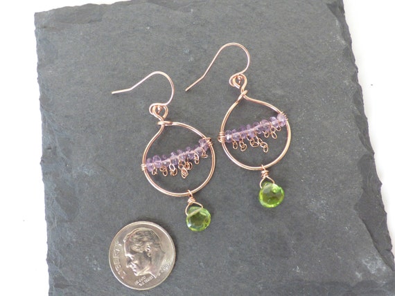 Labradorite Clover Drop Earrings London Blue Topaz Jewelry Hessonite Garnet Briolette Dangle Earrings Multi Gemstone Jewelry
