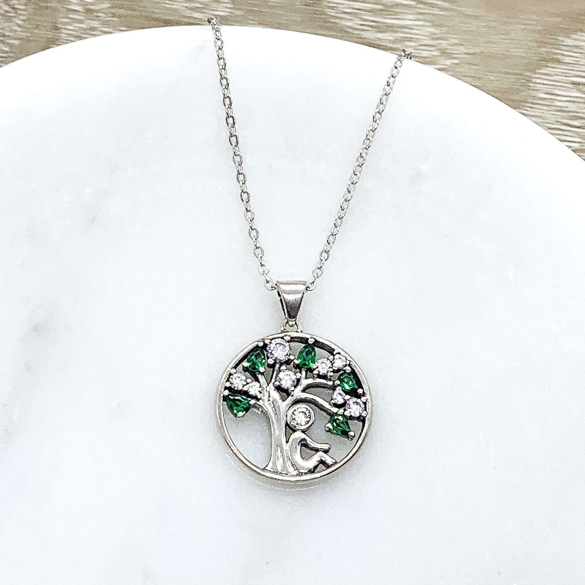 Emerald Green Tree Necklace Strength Jewelry Tree with Etsy