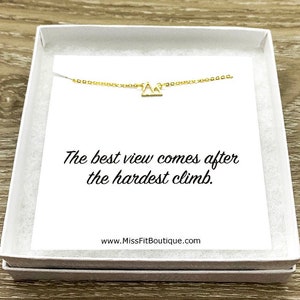 Tiny Mountain Peaks Necklace, Best View Comes After The Hardest Climb, Outdoorsy Jewelry, Dainty Jewelry, Travel Gift, Inspirational Gift