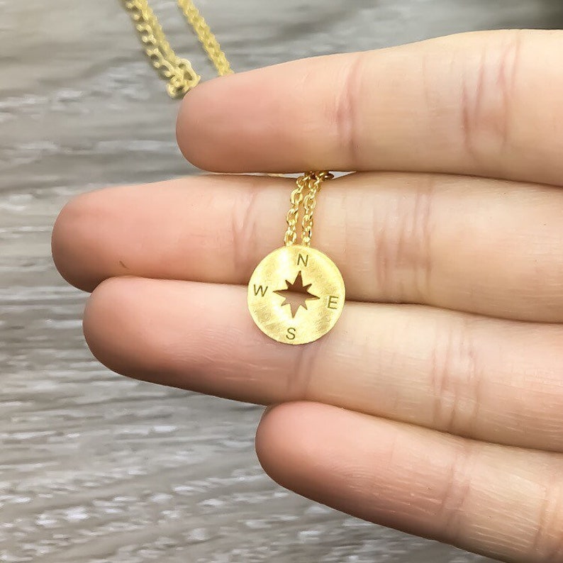 No Matter Where, Compass Necklace Set for 2, Gift from Best Friend, Matching Friendship Necklaces, Going Away Gift, Long Distance Friends image 3