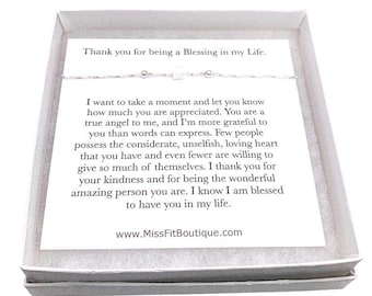 Thank You Jewelry Gift, Tiny Cube Bracelet, Gift from Sister, Like a Mother to Me Card, Bonus Mom Gift, Mother’s Day Gift, Grateful Gift