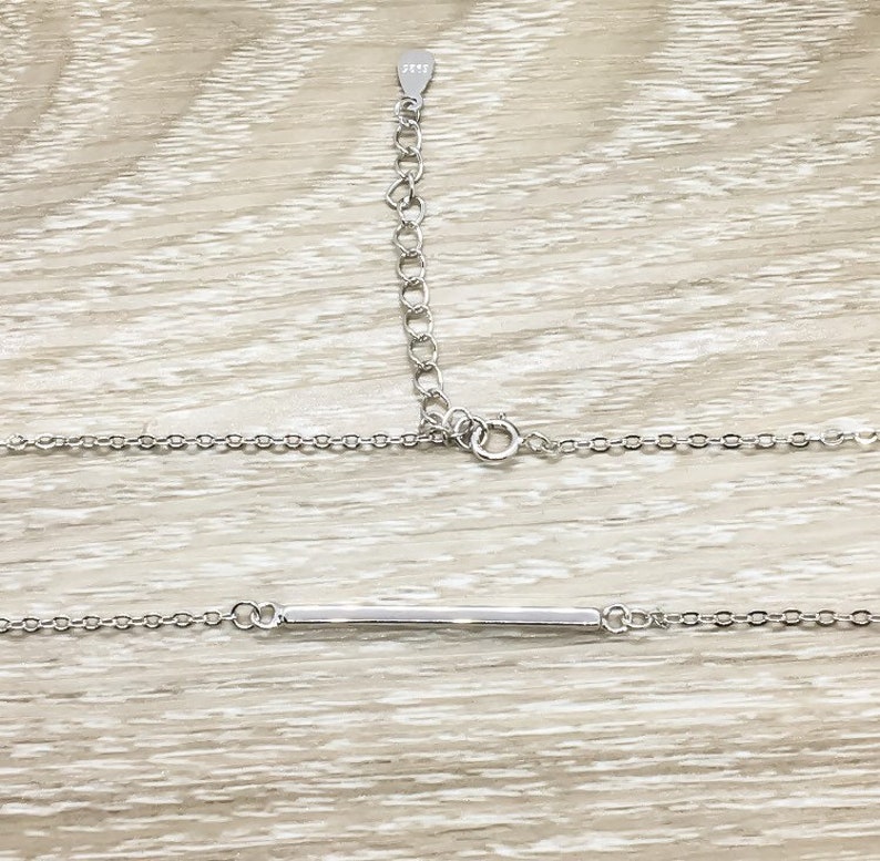 Balance Bar Necklace Dainty Sterling Silver Jewelry Layering Etsy