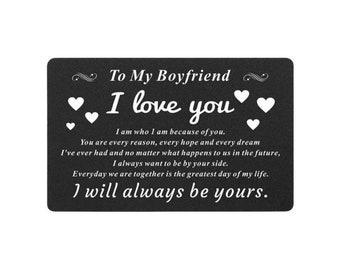 I Love You Quote, Romantic Boyfriend Wallet Card, Gift from Girlfriend, Anniversary Gift, Gift for Boyfriend, Sentimental Gift, Gift for Him