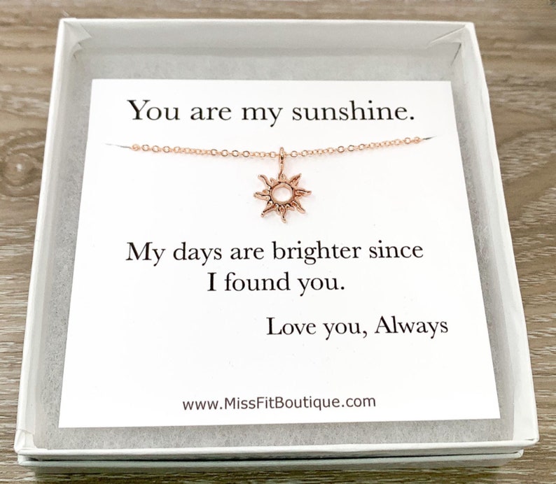 You Are My Sunshine Necklace Rose Gold Sun Necklace Etsy