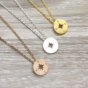 No Matter Where, Compass Necklace Set for 2, Gift from Best Friend, Matching Friendship Necklaces, Going Away Gift, Long Distance Friends image 2