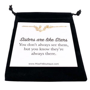 Sisters Are Like Stars, Studded Star Necklace, Celestial Jewelry, Sister of the Bride Gift, Little Sister Gift, Middle Sister Gift