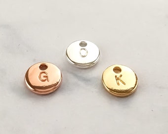 Add On Initial, Rose Gold Initial, Initial Disc Charm, Tiny Initial, Initial Disc Charms, Christmas Gift, Dainty Initial Jewelry, Custom