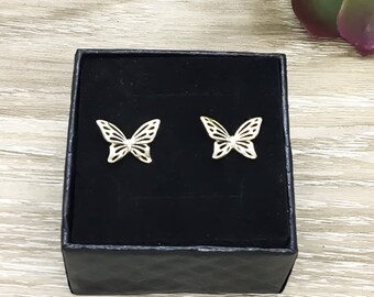 Butterfly Stud Earrings, Sterling Silver Jewelry, Minimalist Earrings, Nature Lover Gift, Cute Earrings, Gift for Daughter, Gift for Friend