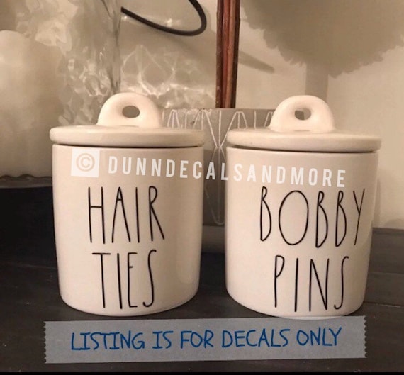 Rae Dunn Inspired Hair Ties and Bobby Pins Decal Set  display picture 3