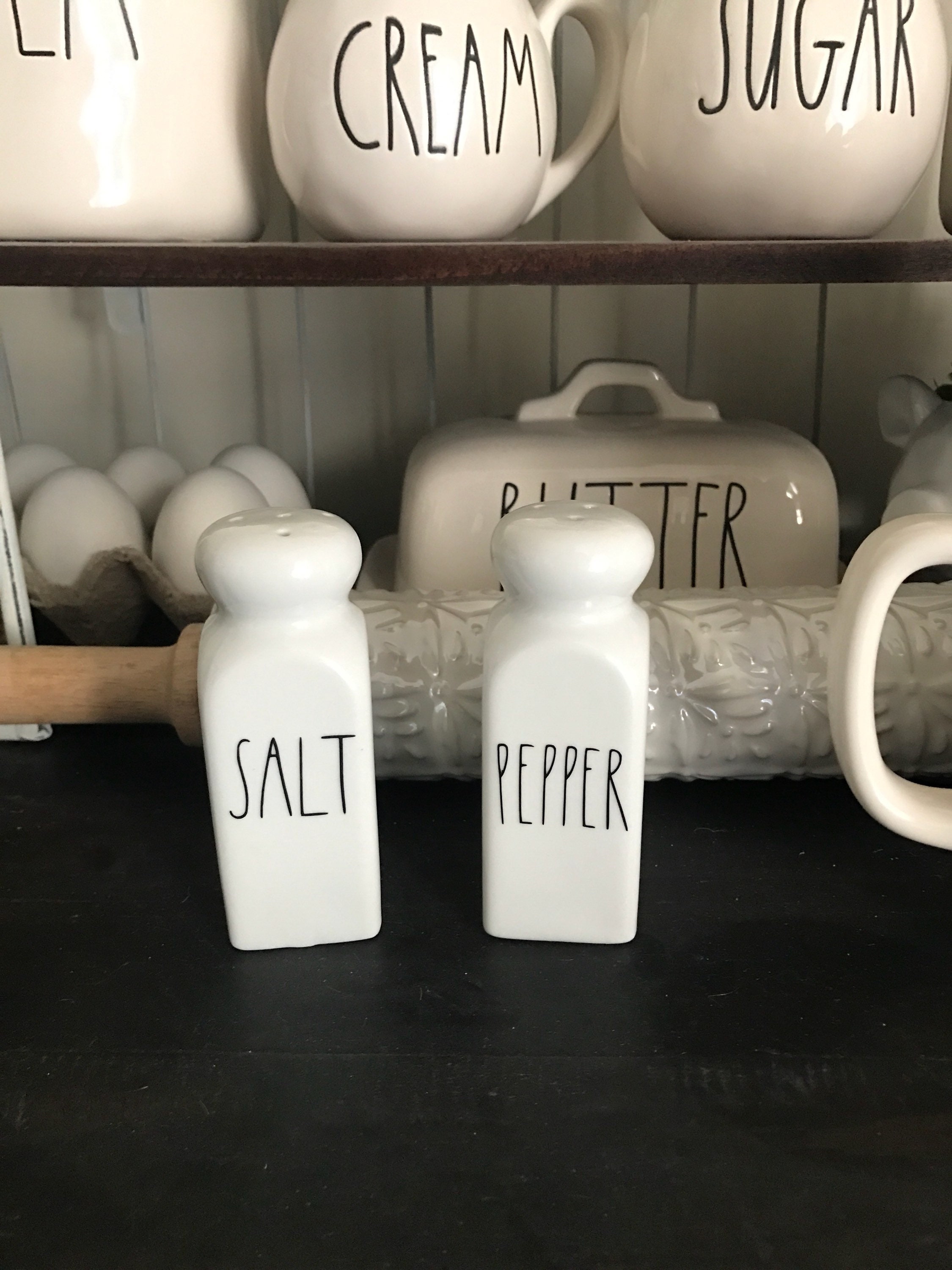 Rae Dunn Inspired Salt and Pepper Shakers Farmhouse Decor Etsy