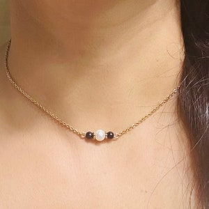 Minimalist pearl necklace, Dainty Pearl Mangalsutra, Dainty pearl choker, Minimalist mangalsutra, Modern Mangalsutra, Mangalsutra image 8