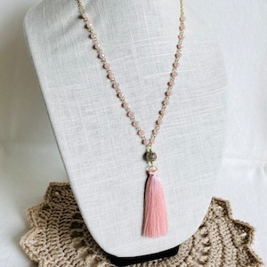 Handmade Long Tassel Necklace: Beaded Silky Tassels