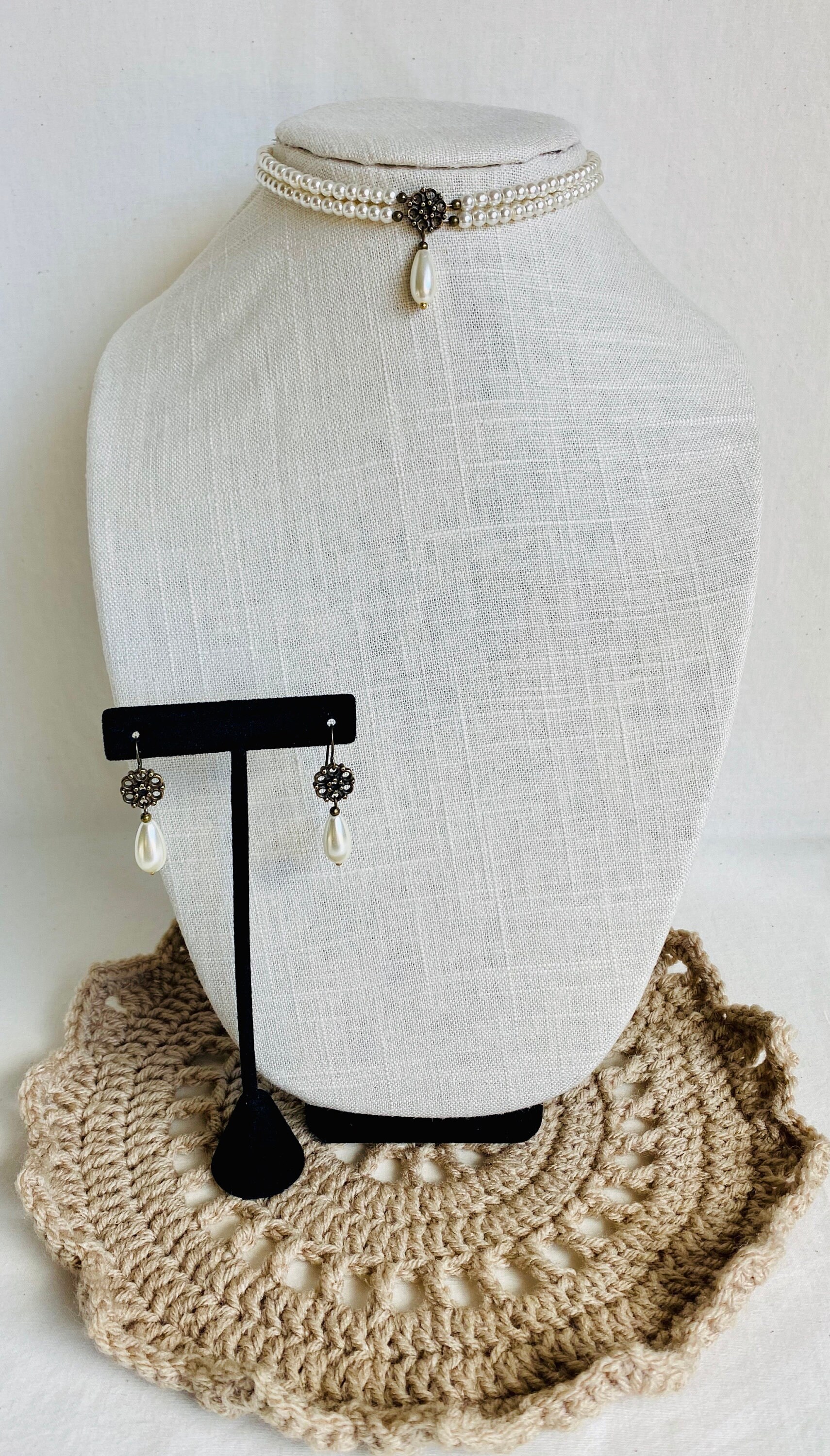2 Strand Pearl Choker, Pearl Choker Multi Strand, Custom