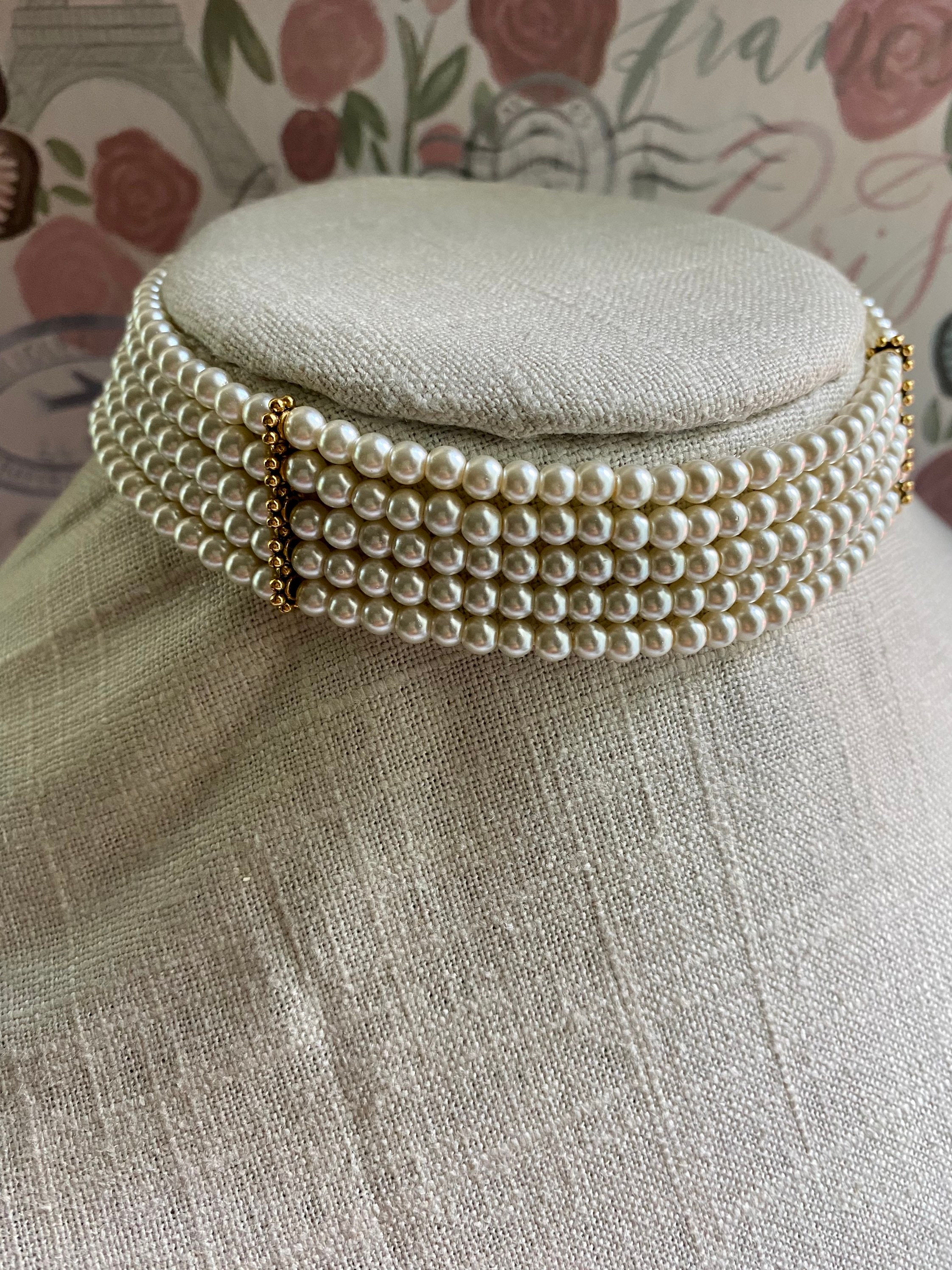 5 Strand Pearl Choker, Multi Strand Pearl Choker, Pearl Choker Necklace, Layered Choker Necklace, Edwardian Choker, Collar Necklace - Etsy 5 Strand Pearl Choker, Multi Strand Pearl Choker, Pearl Choker Necklace, Layered Choker Necklace, Edwardian Choker, Collar Necklace - Etsy